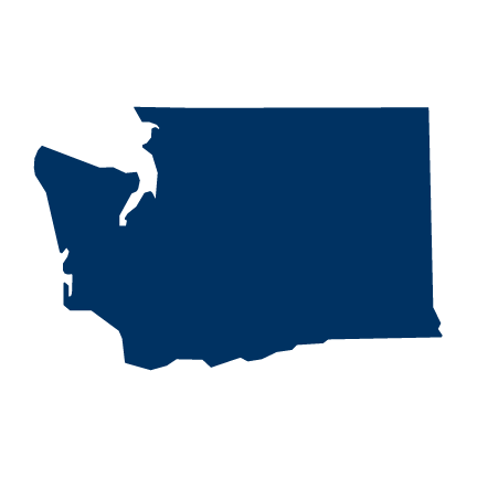 Blue silhouette of Washington state